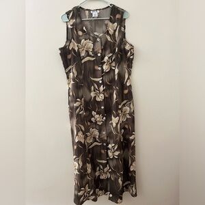 Floral Button-Front Midi Dress